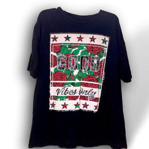 EIGHTY Eight women’s good vibes only red roses t-shirt size XL